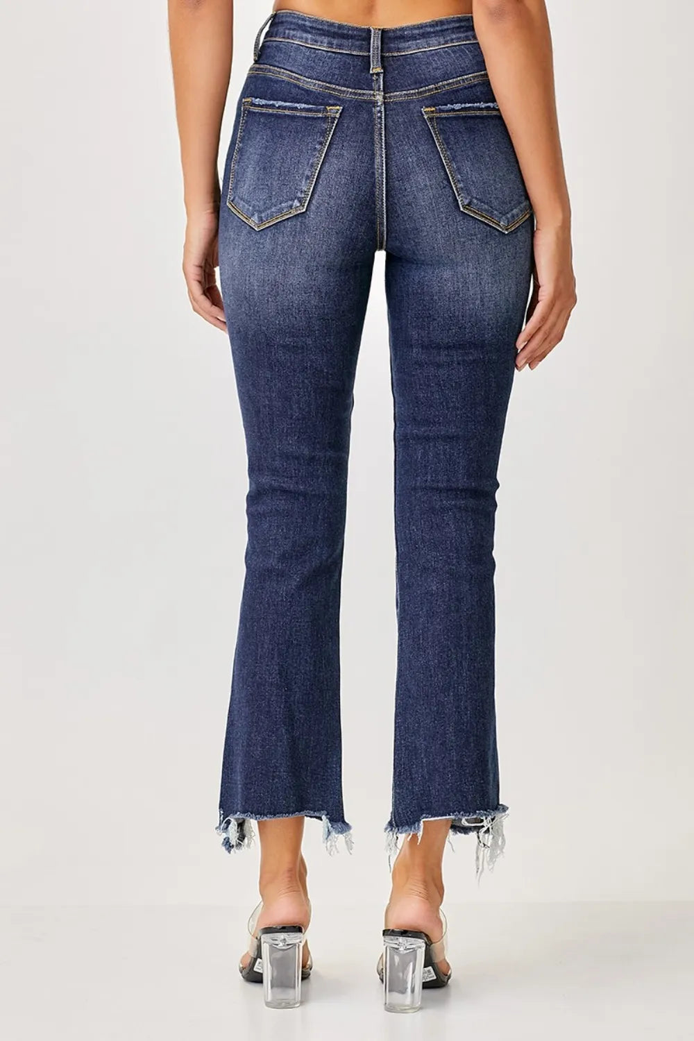 Risen Full Size Frayed Hem Cropped Straight Jeans - LOLA MARIEE | Lola Mariee
