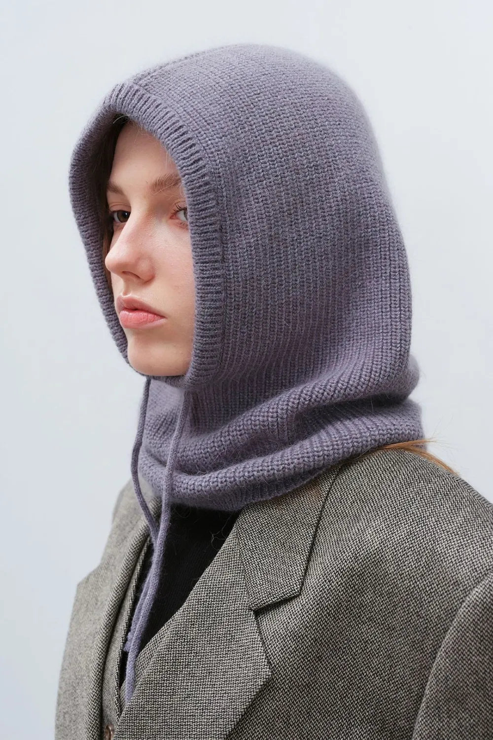 Drawstring Solid Color Thermal Knit Hat – view 7 | Lola Mariee