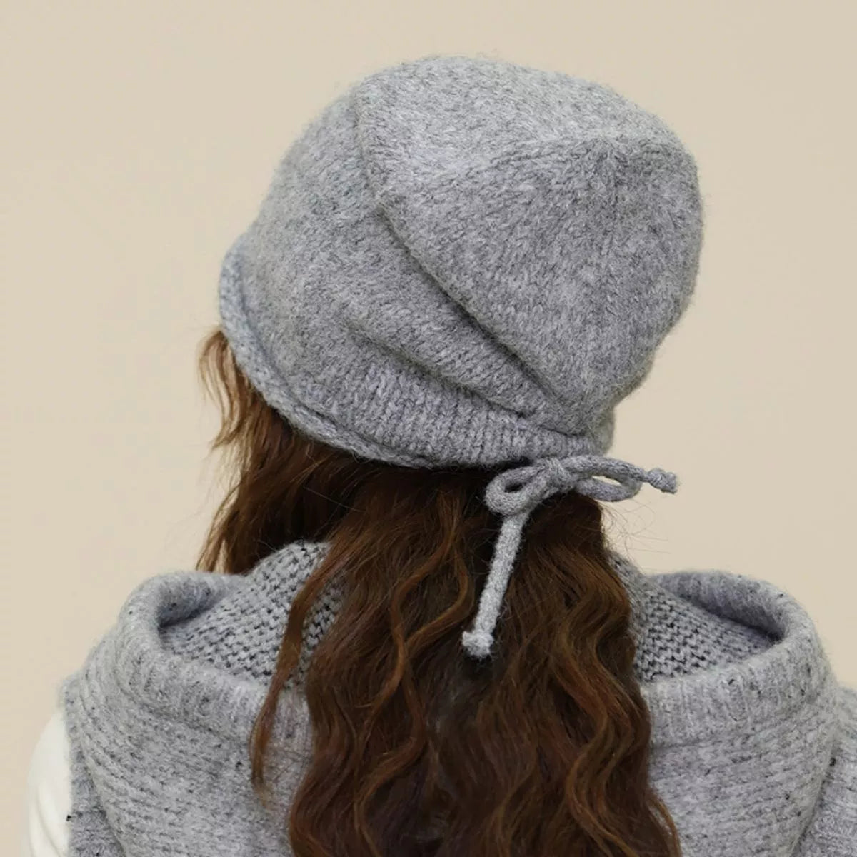 Plaid Trim Knit Hat – view 3 | Lola Mariee