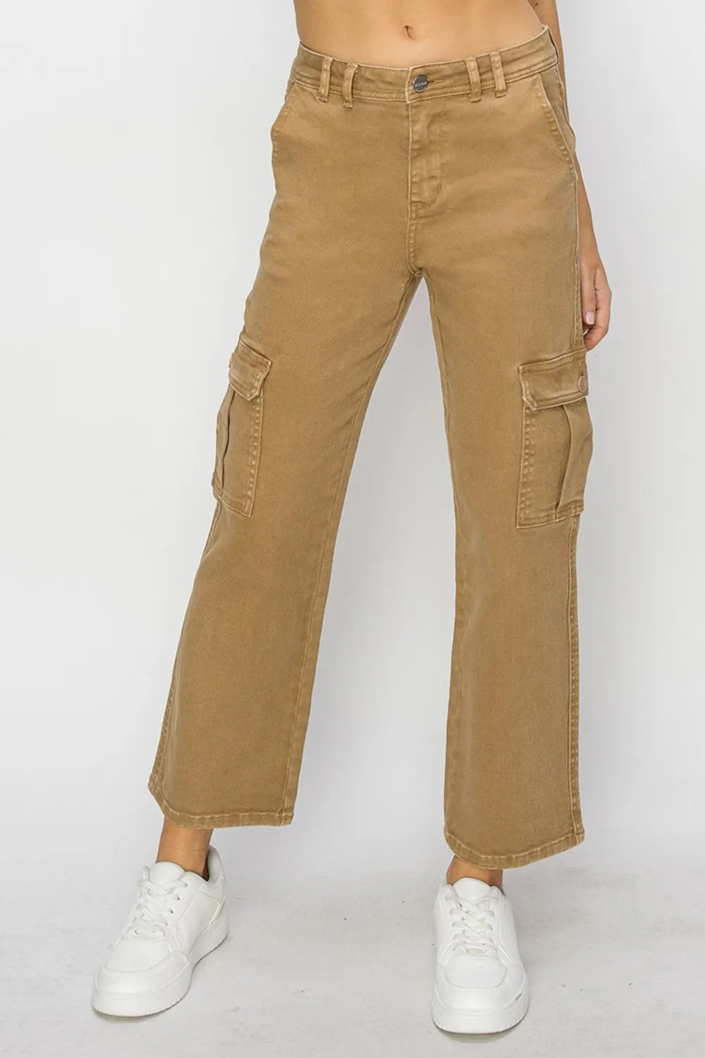 Risen Full Size High Rise Cargo Jeans - women's bottoms at Lola Mariee boutique