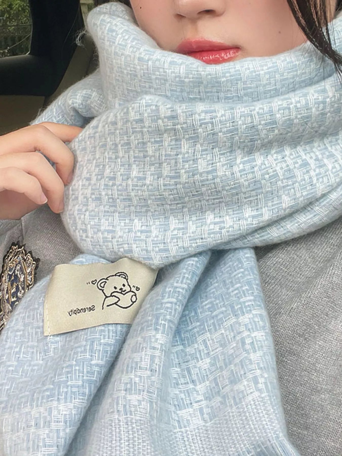 Raw Hem Scarf – view 6 | Lola Mariee