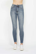 Judy Blue Full Size Tummy Control Contrast Wash Skinny Jeans - women's bottoms at Lola Mariee boutique