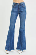 RISEN Mid Rise Flare Side Seam Detailing Jeans - women's bottoms at Lola Mariee boutique
