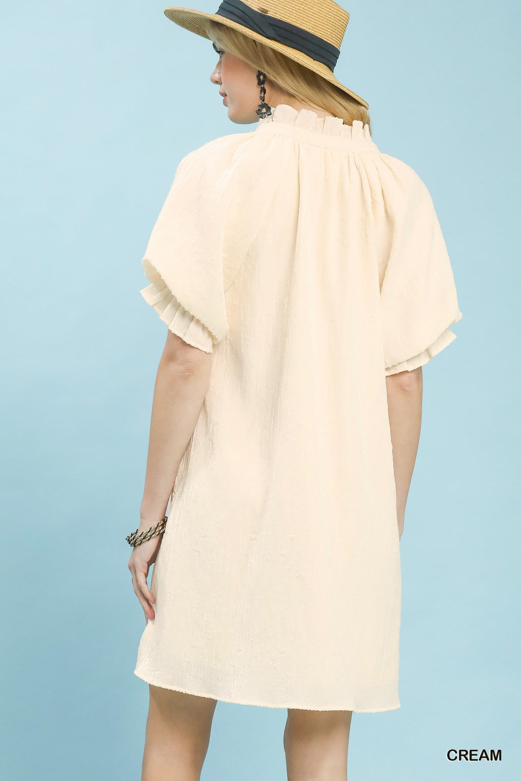 Umgee Linen Blend Ruffle Dress - Trendsi | Lola Mariee