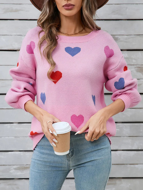 Angel Wings Heart Round Neck Long Sleeve Sweater | Lola Mariee