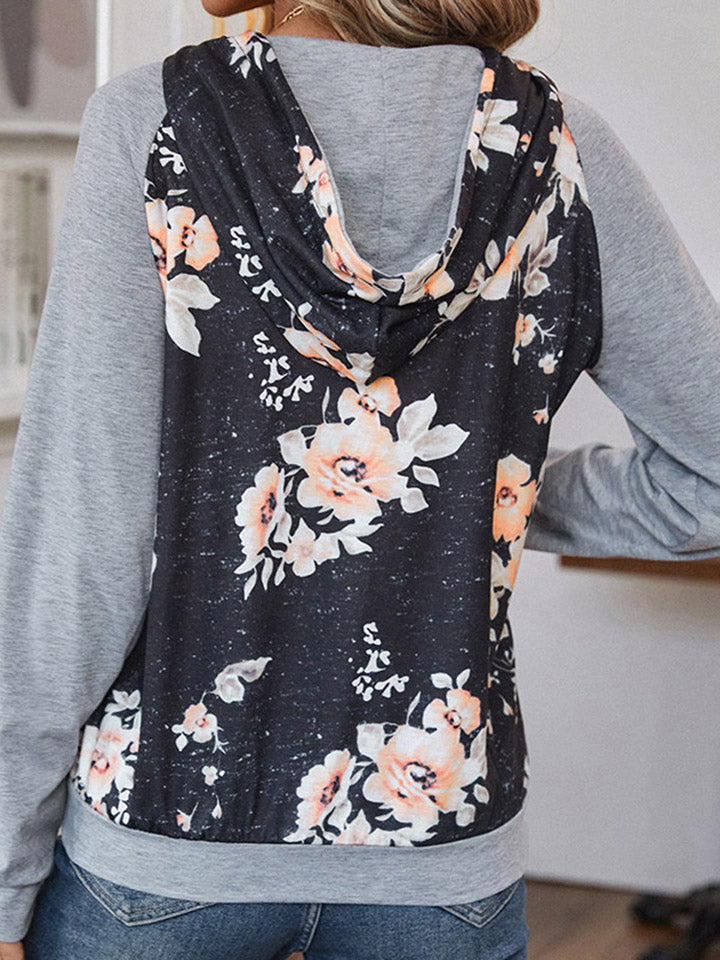 Perfee Printed Raglan Sleeve Hoodie - Trendsi | Lola Mariee