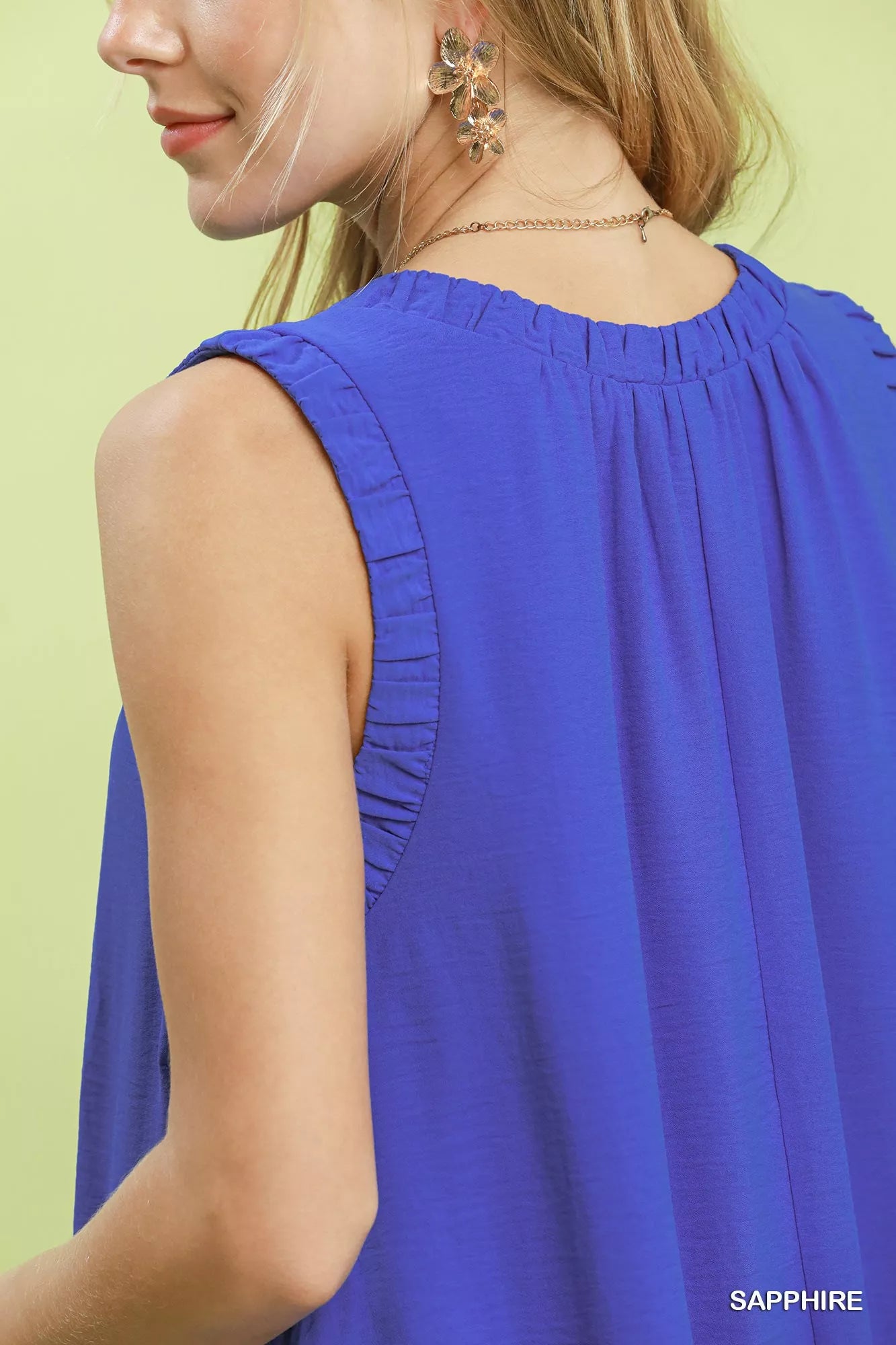 Umgee Sleeveless Ruffle Trim Drop Waist Mini Dress - Trendsi | Lola Mariee