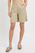 RISEN High Rise Pleated Front Shorts - women's bottoms at Lola Mariee boutique
