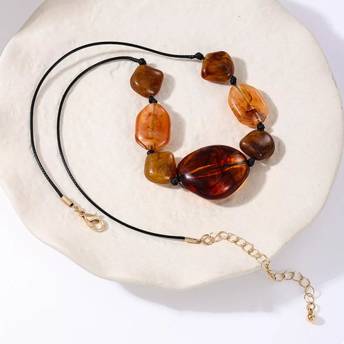 Acrylic Beaded Statement Necklace – view 2 | Lola Mariee