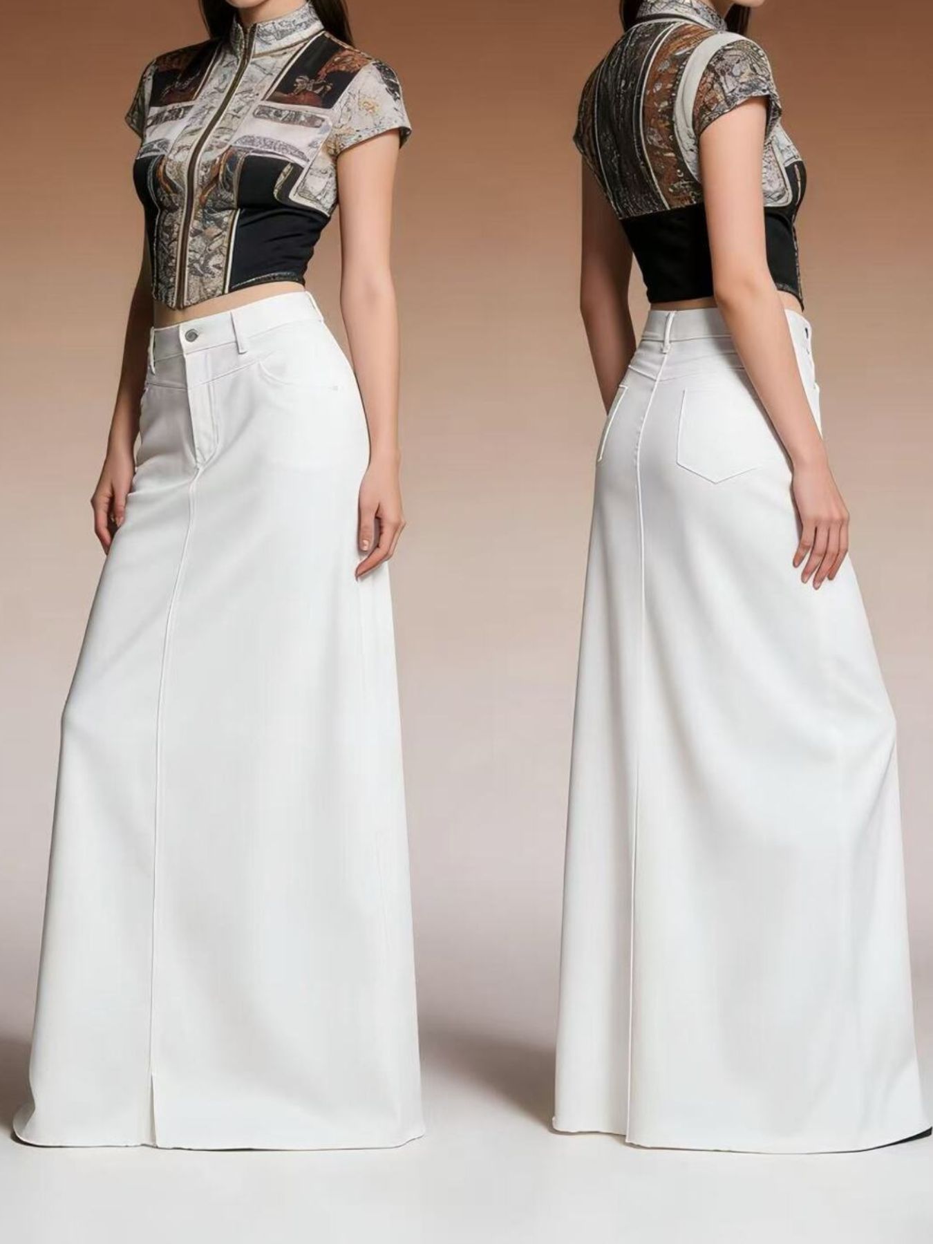 Raw Hem Maxi Denim Skirt – view 10 | Lola Mariee