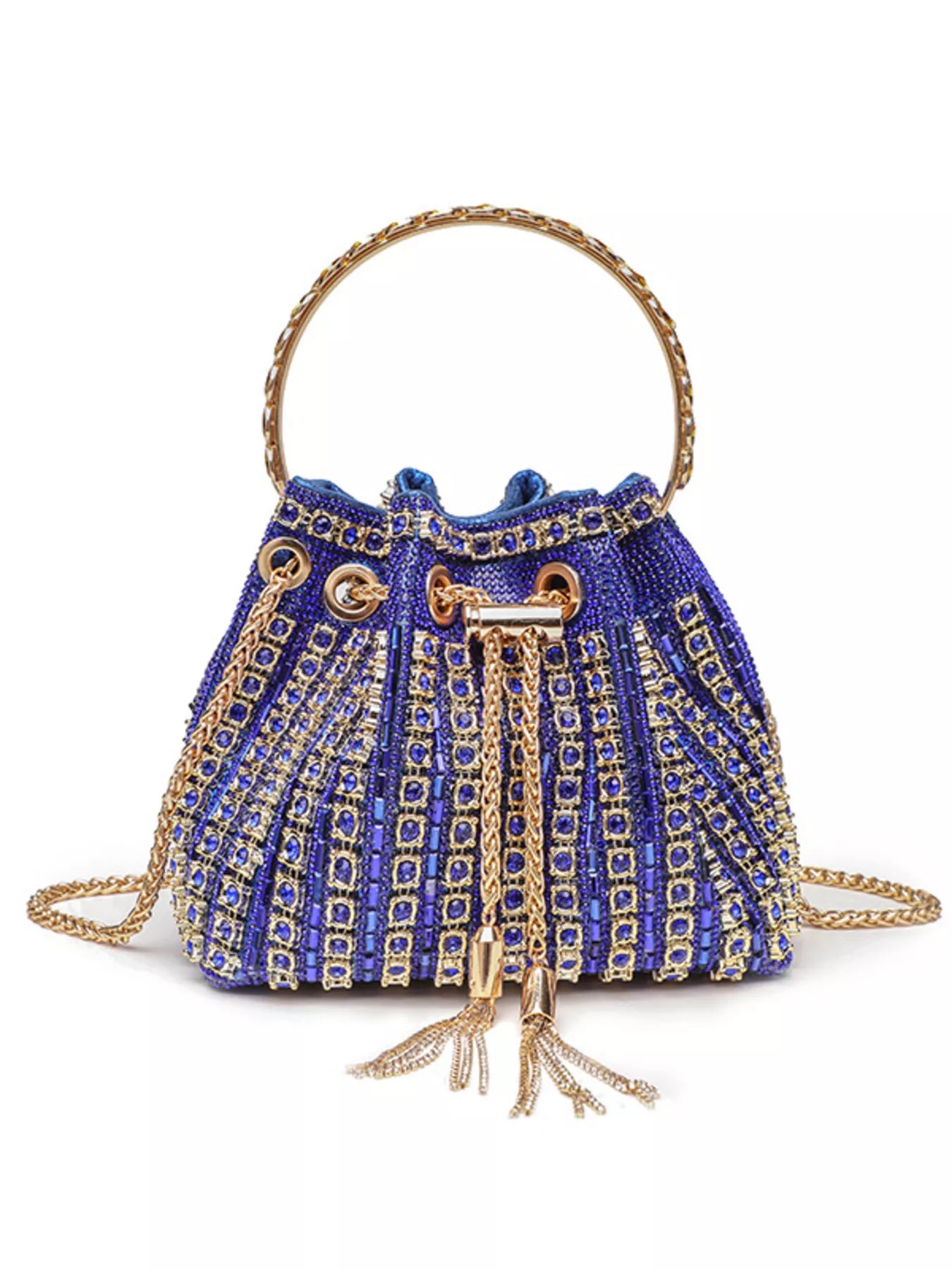 Rhinestone Embellished Bucket Crossbody Bag - Trendsi | Lola Mariee