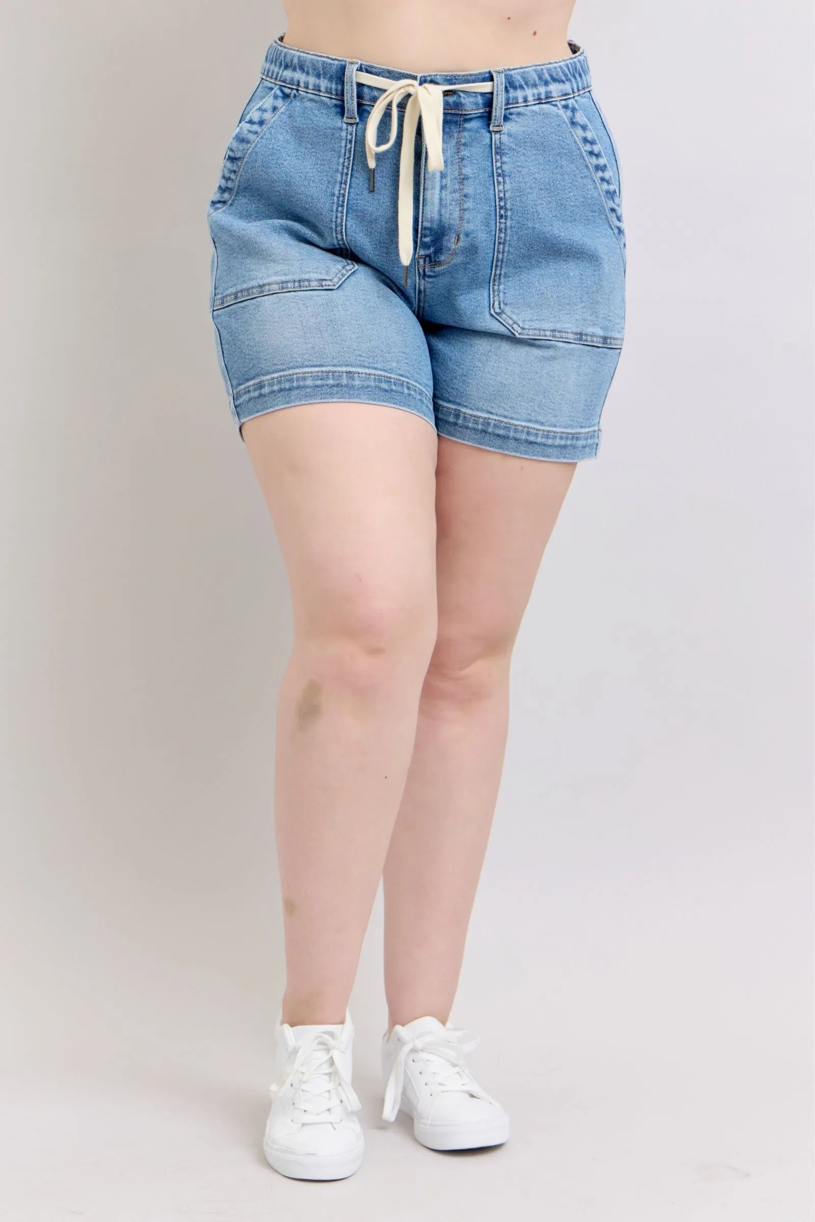 Judy Blue Plus Size High Waist Vintage Wash Denim Shorts | Lola Mariee