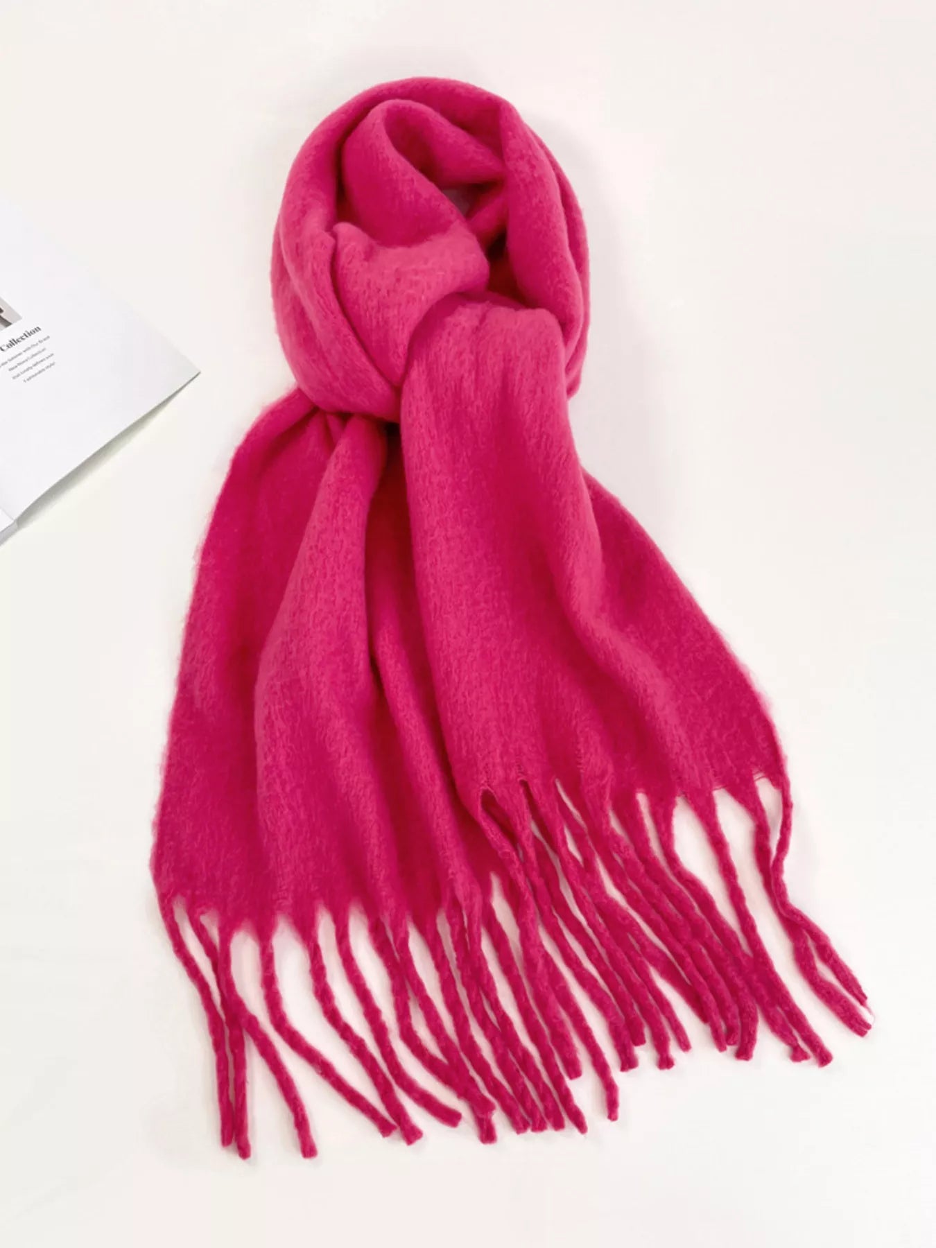 Fringe Hem Soft Winter Scarf – view 5 | Lola Mariee