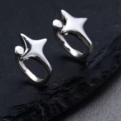 925 Sterling Silver Star Cuff Earrings – view 2 | Lola Mariee