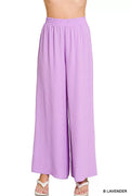 Zenana Woven Airflow Elastic Waistband Pants - women's bottoms at Lola Mariee boutique