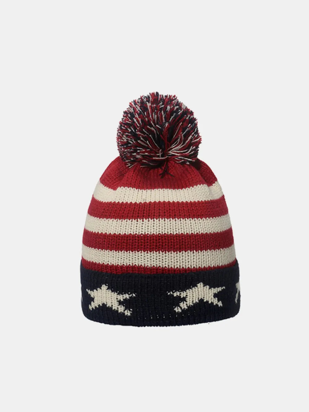 Roll Rim US Flag Knit Hat – view 4 | Lola Mariee