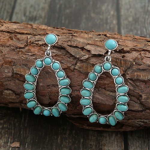 Artificial Turquoise Earrings – view 2 | Lola Mariee