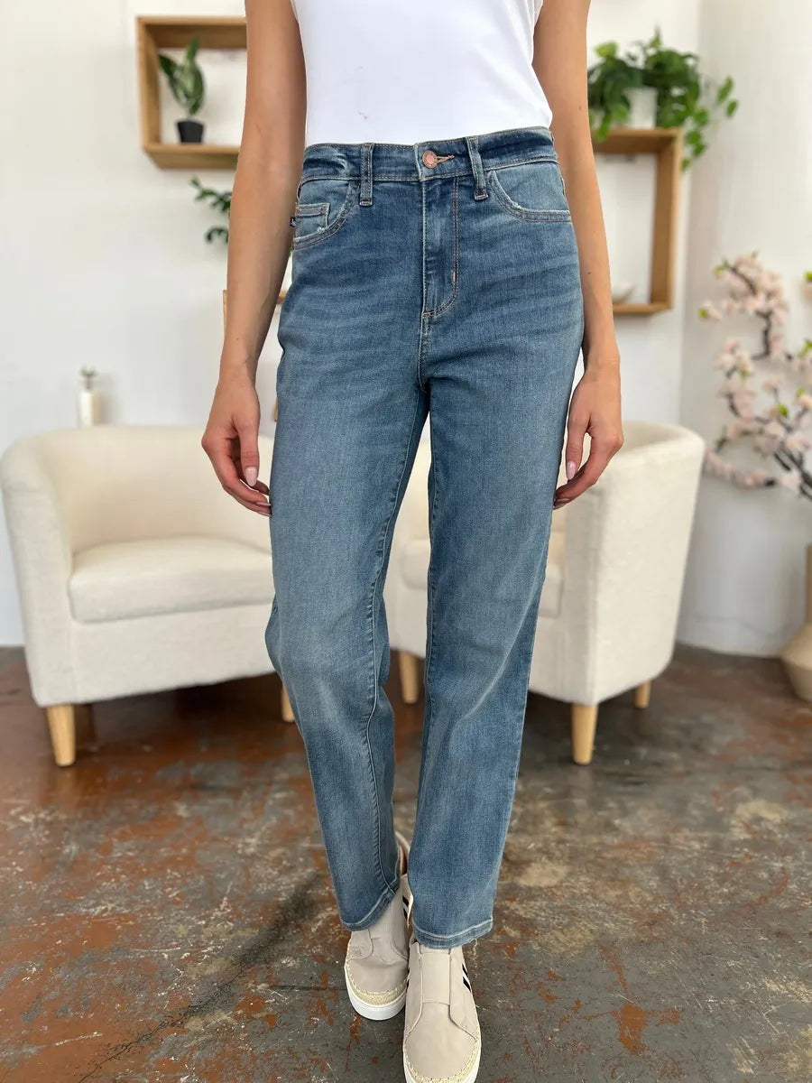 Judy Blue Full Size High Waist Straight Jeans - women's bottoms at Lola Mariee boutique