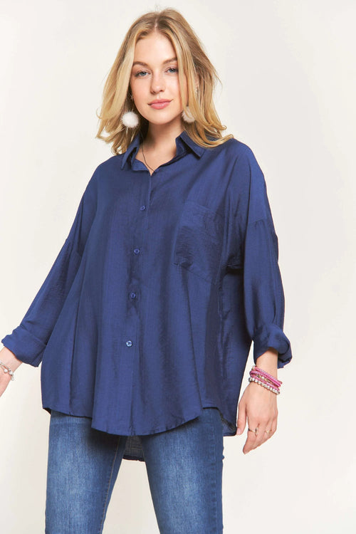 ADORA Button Down Linen Shirt – view 2 | Lola Mariee