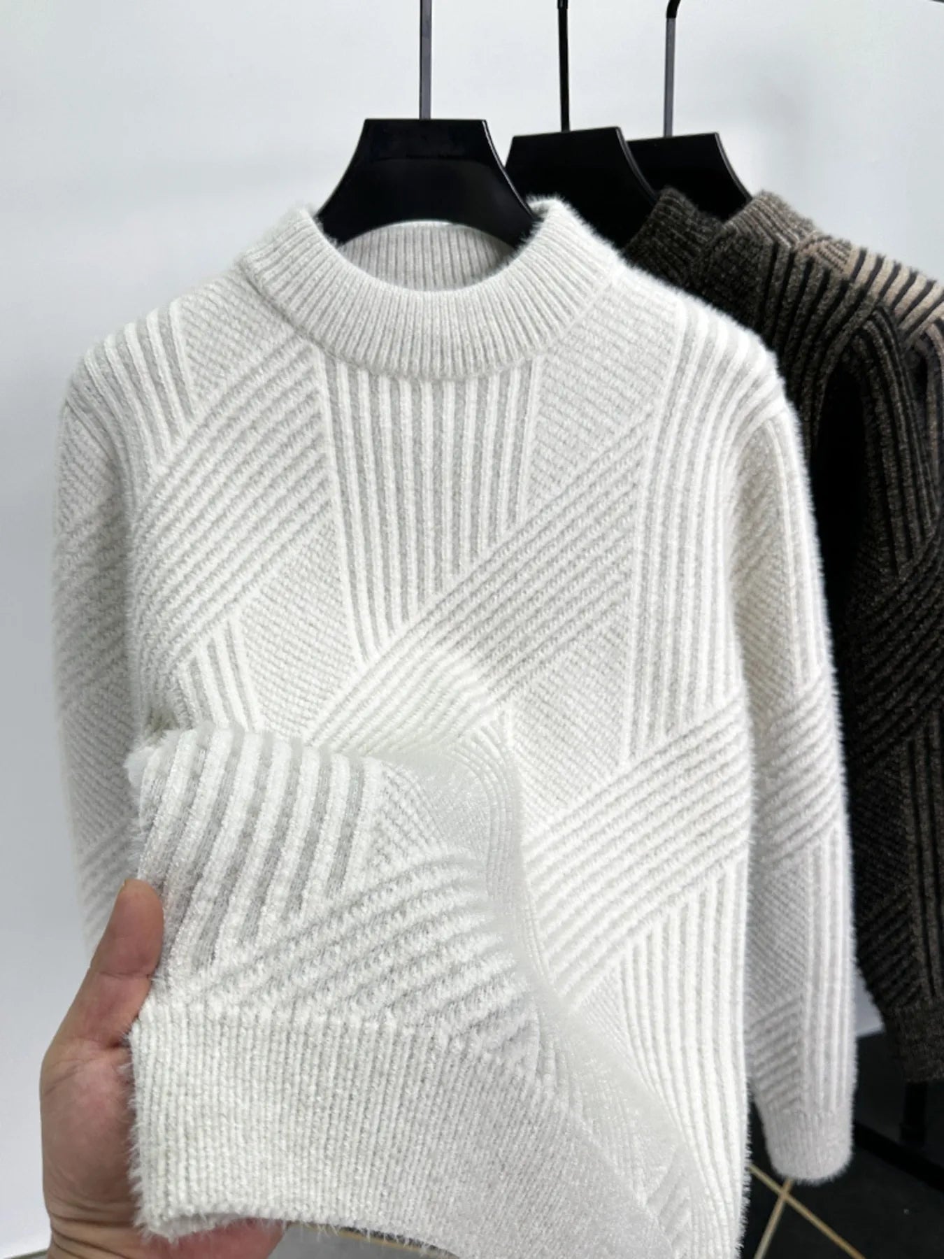 Men's Ribbed Knit Long Sleeve Sweater – view 5 | Lola Mariee