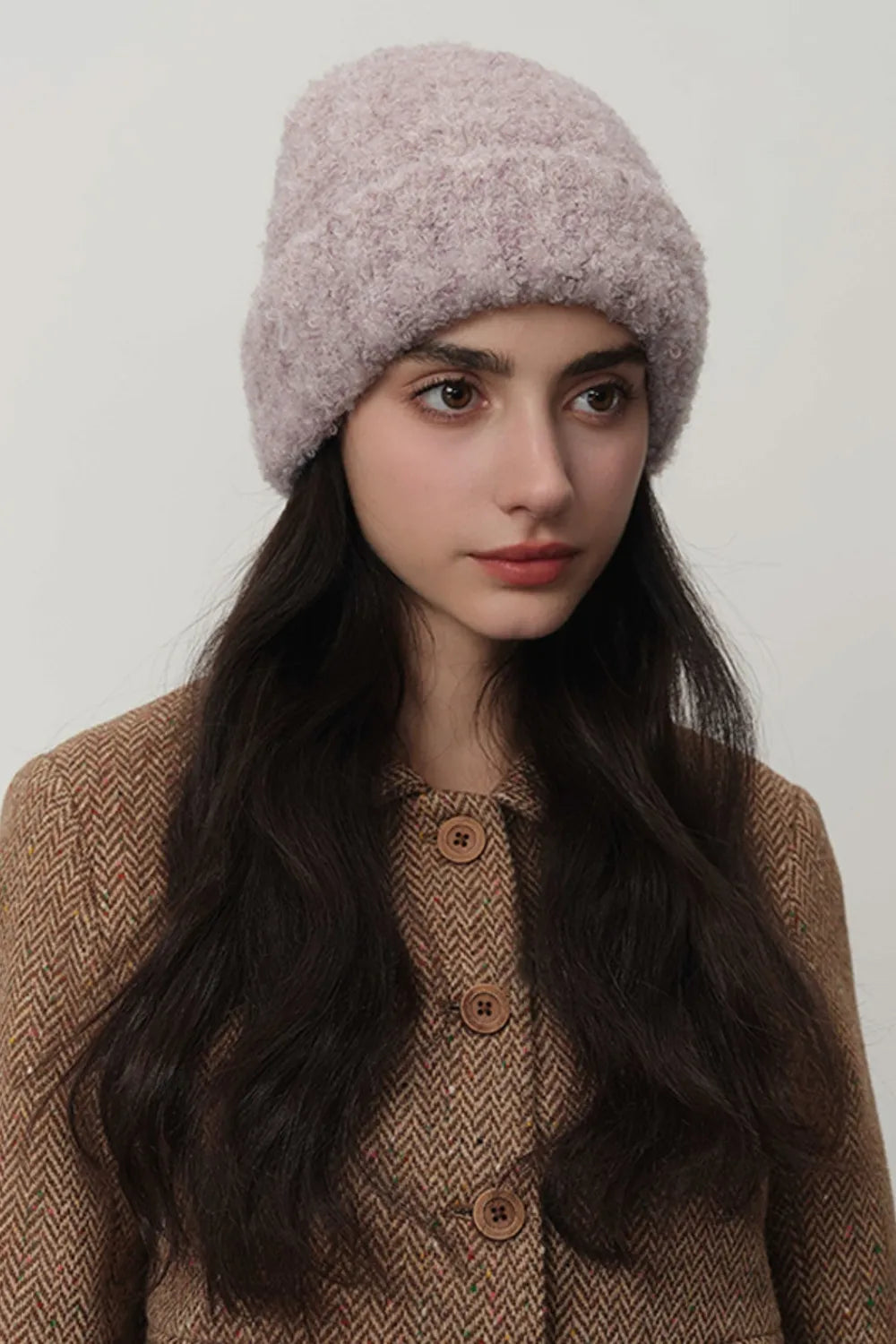 Solid Color Thermal Knit Hat – view 6 | Lola Mariee