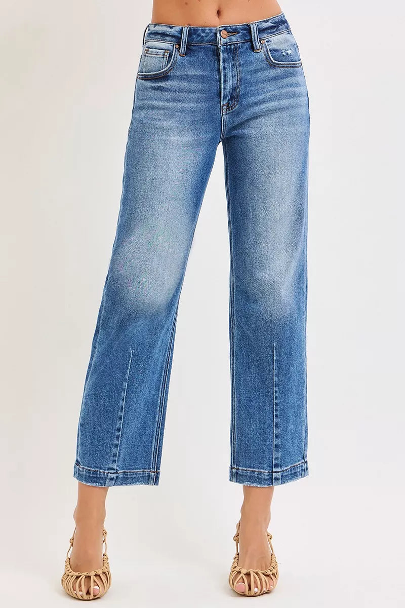 RISEN High Rise Crop Boyfriend Tapered Jeans - women's top at Lola Mariee boutique