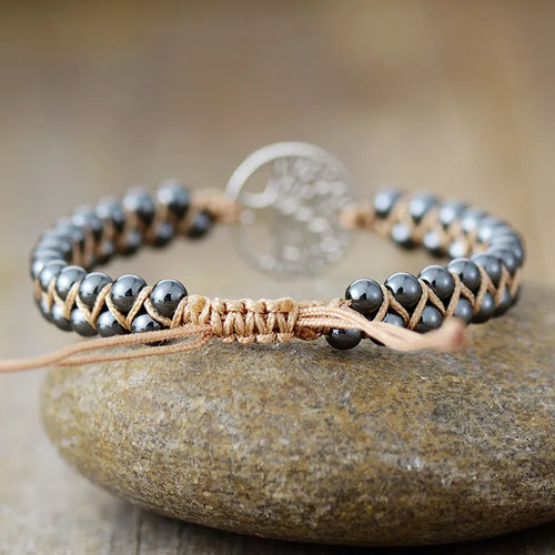 Alloy Natural Stone Braided Bracelet – view 2 | Lola Mariee