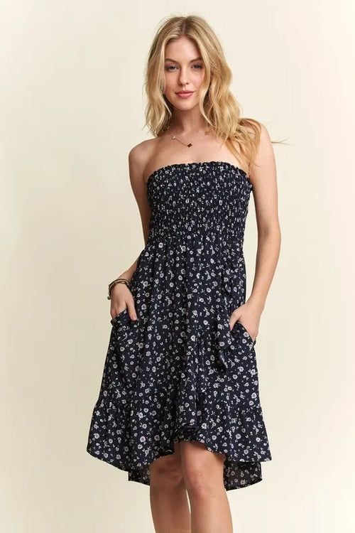 ADORA Smocked Floral Tube Dress with Pockets | Lola Mariee