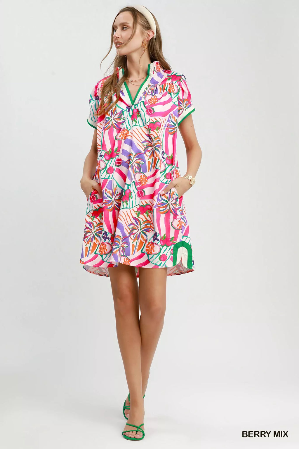 Umgee Tropical Print Collared Shift Dress - Trendsi | Lola Mariee