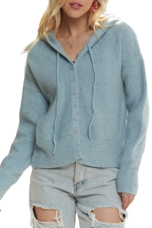 ADORA Hoodie Relaxed Fit Ribbed Cuffs Sweater Cardigan – view 2 | Lola Mariee