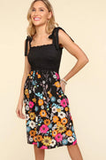 Haptics Smocked Cami Floral Dress - women's dress at Lola Mariee boutique