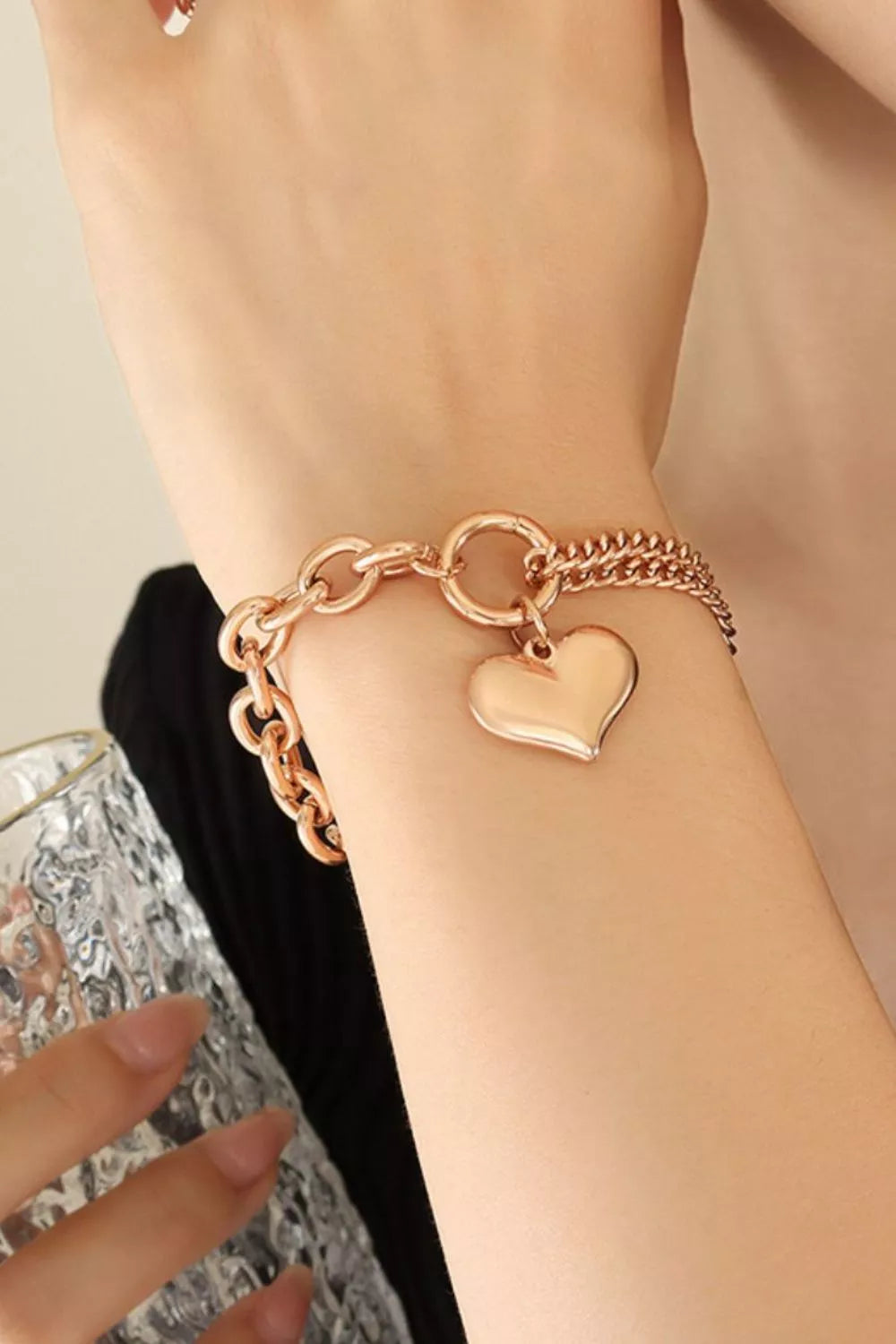 Half Chunky Chain Titanium Steel Bracelet – view 4 | Lola Mariee