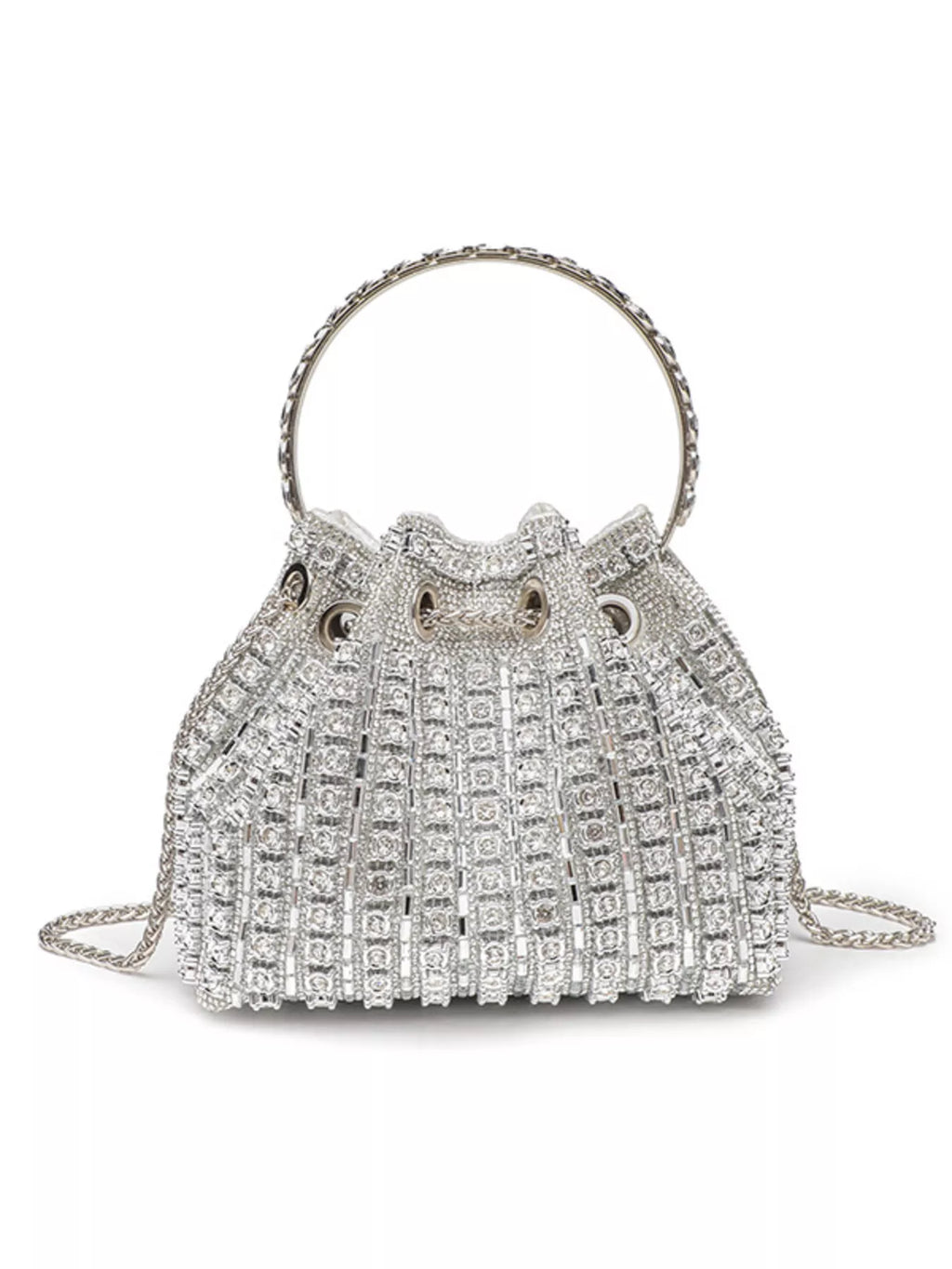 Rhinestone Embellished Bucket Crossbody Bag - Trendsi | Lola Mariee