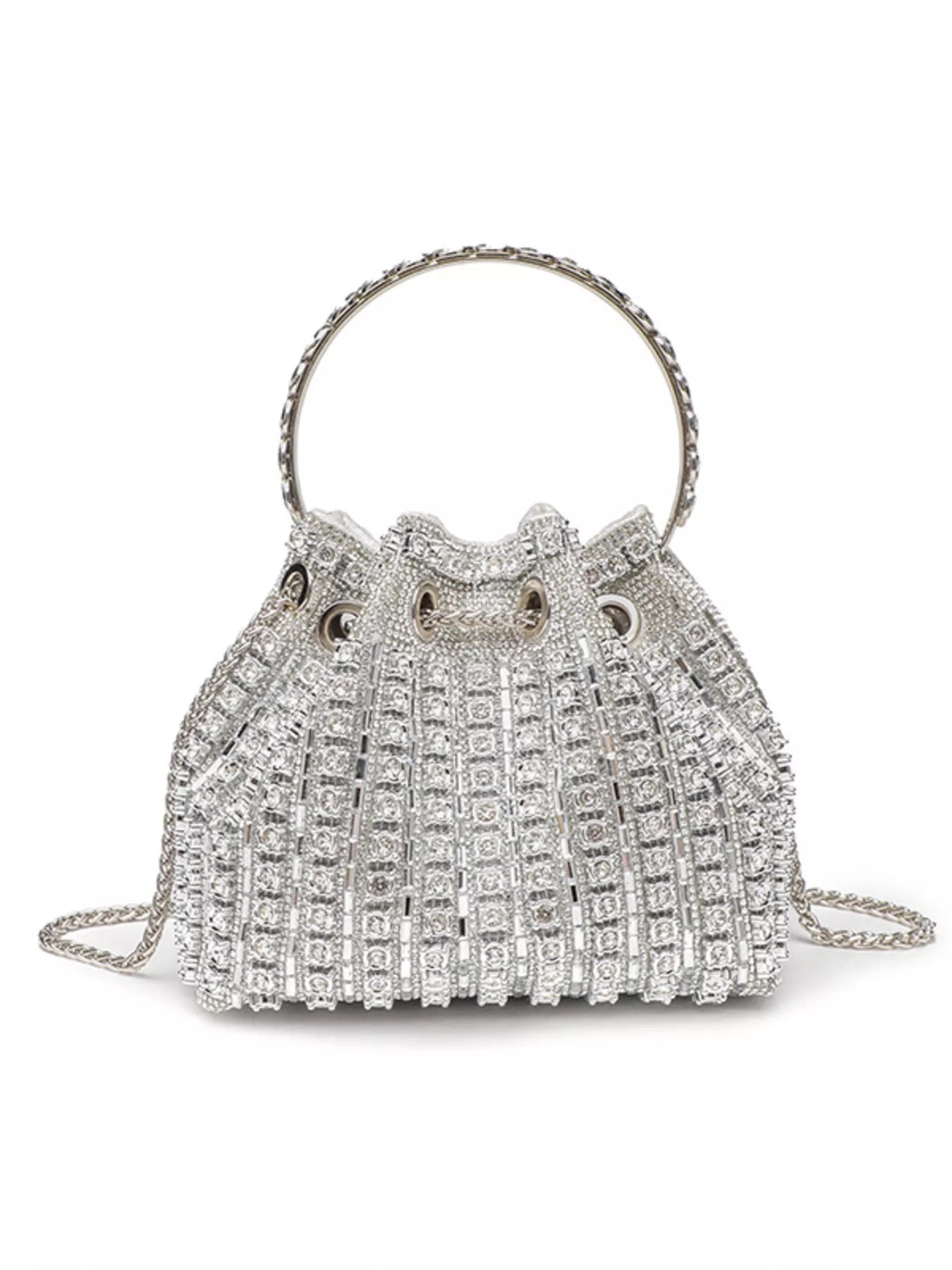 Rhinestone Embellished Bucket Crossbody Bag - Trendsi | Lola Mariee