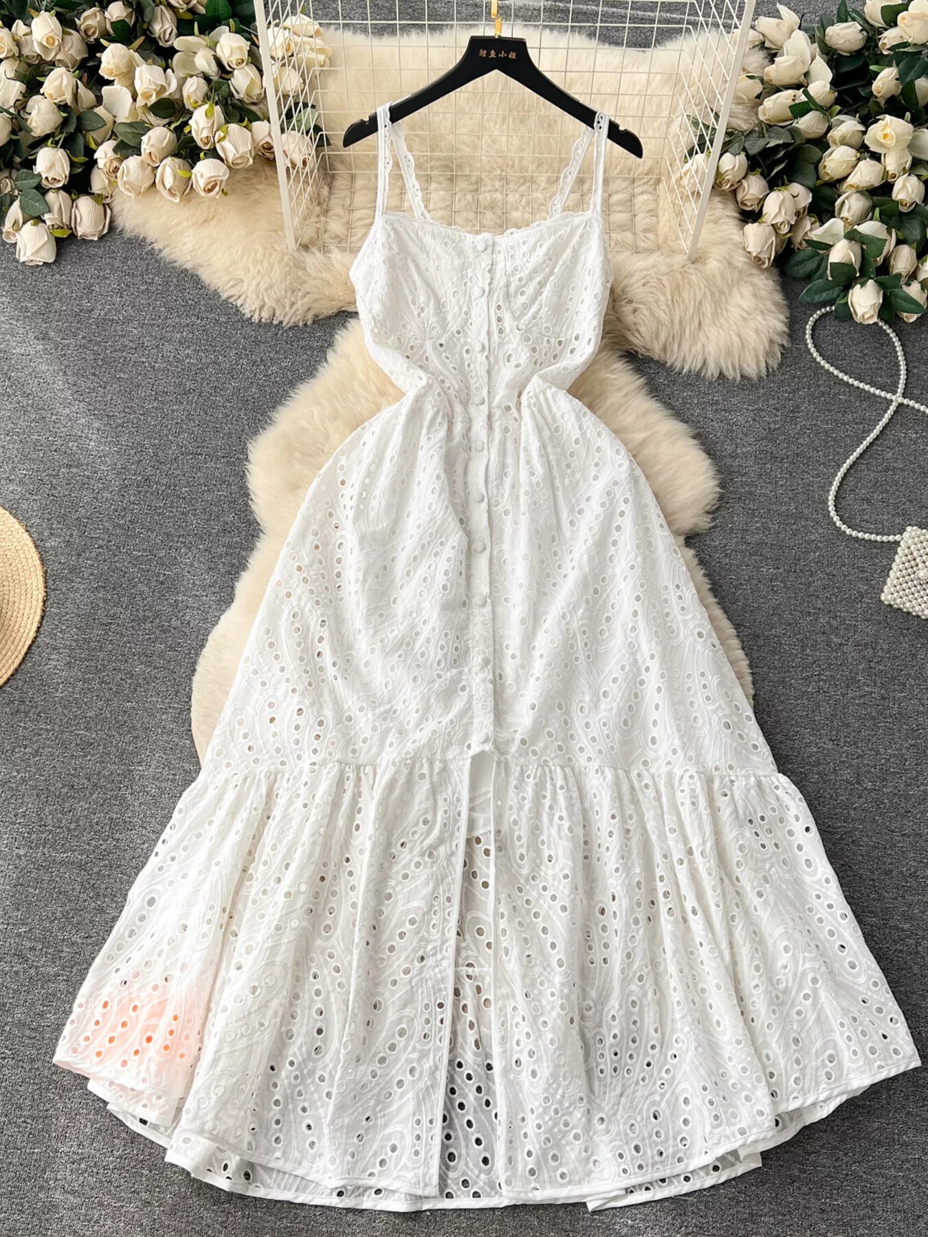 Eyelet Embroidered Tiered Cami Dress - Trendsi | Lola Mariee