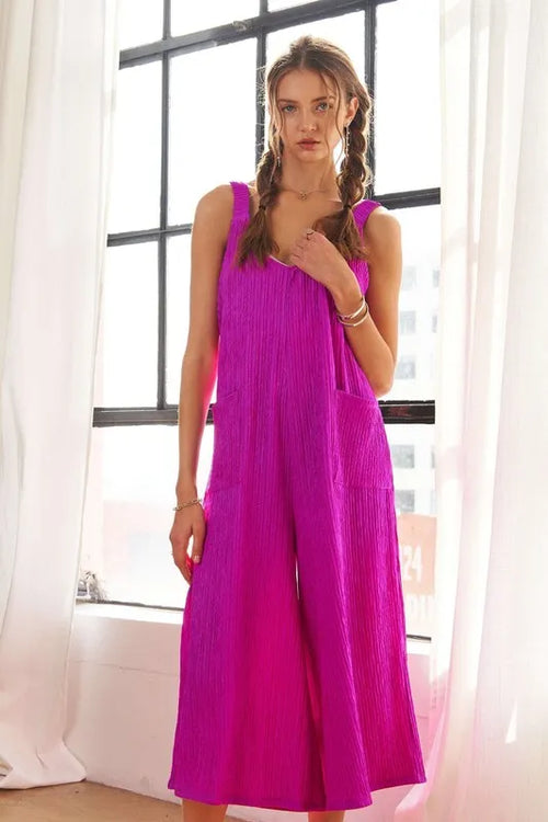 ADORA Textured Wide-Leg Jumpsuit | Lola Mariee