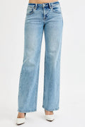 RISEN Full Size Low Rise Ankle Boyfriend Distressed Jeans Plus Size - women's bottoms at Lola Mariee boutique