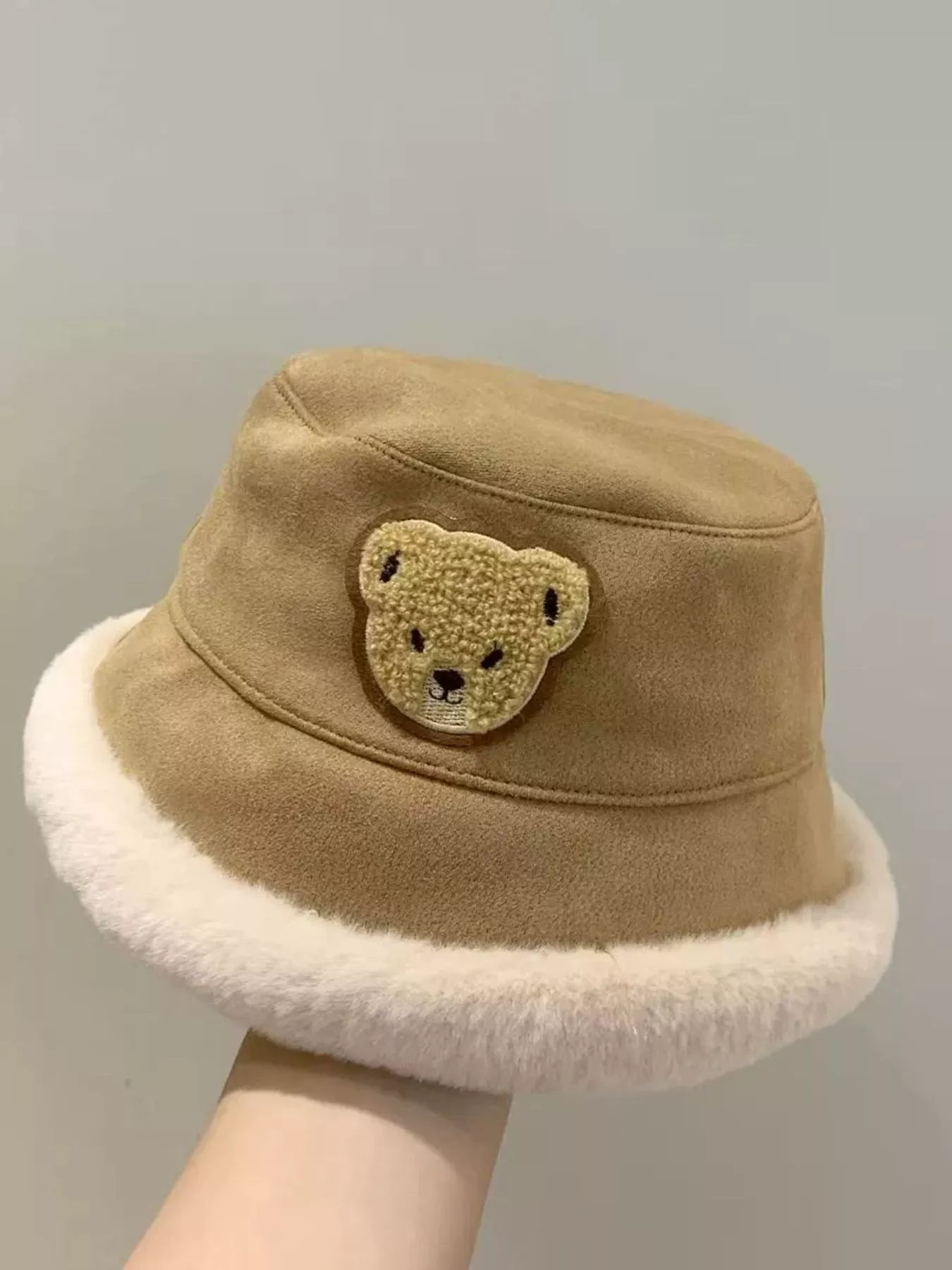 Children's Warm Plush Trim Bucket Hat – view 10 | Lola Mariee