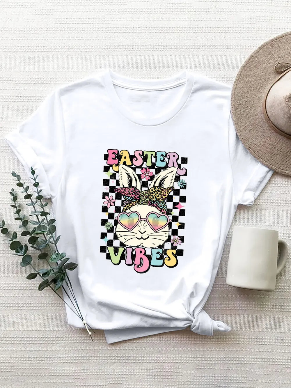EASTER VIBES Round Neck Short Sleeve T-Shirt – view 7 | Lola Mariee