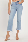 RISEN Full Size High Rise Raw Edge Crop Jeans - women's top at Lola Mariee boutique