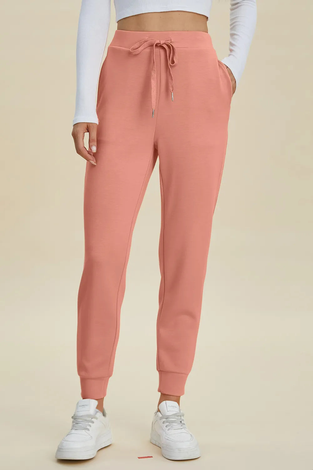Basic Bae Full Size Air Scuba Drawstring High Waist Joggers – view 7 | Lola Mariee
