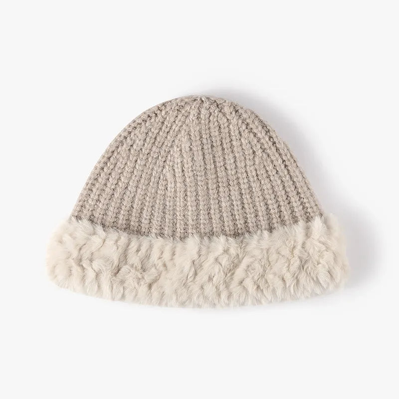 Fuzzy Hem Knit Hat – view 8 | Lola Mariee
