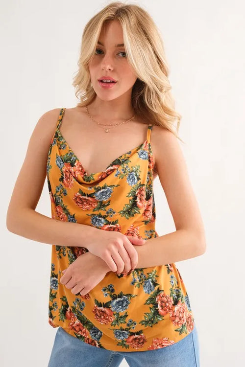 And The Why Floral Printed Casual Tank Top – view 2 | Lola Mariee