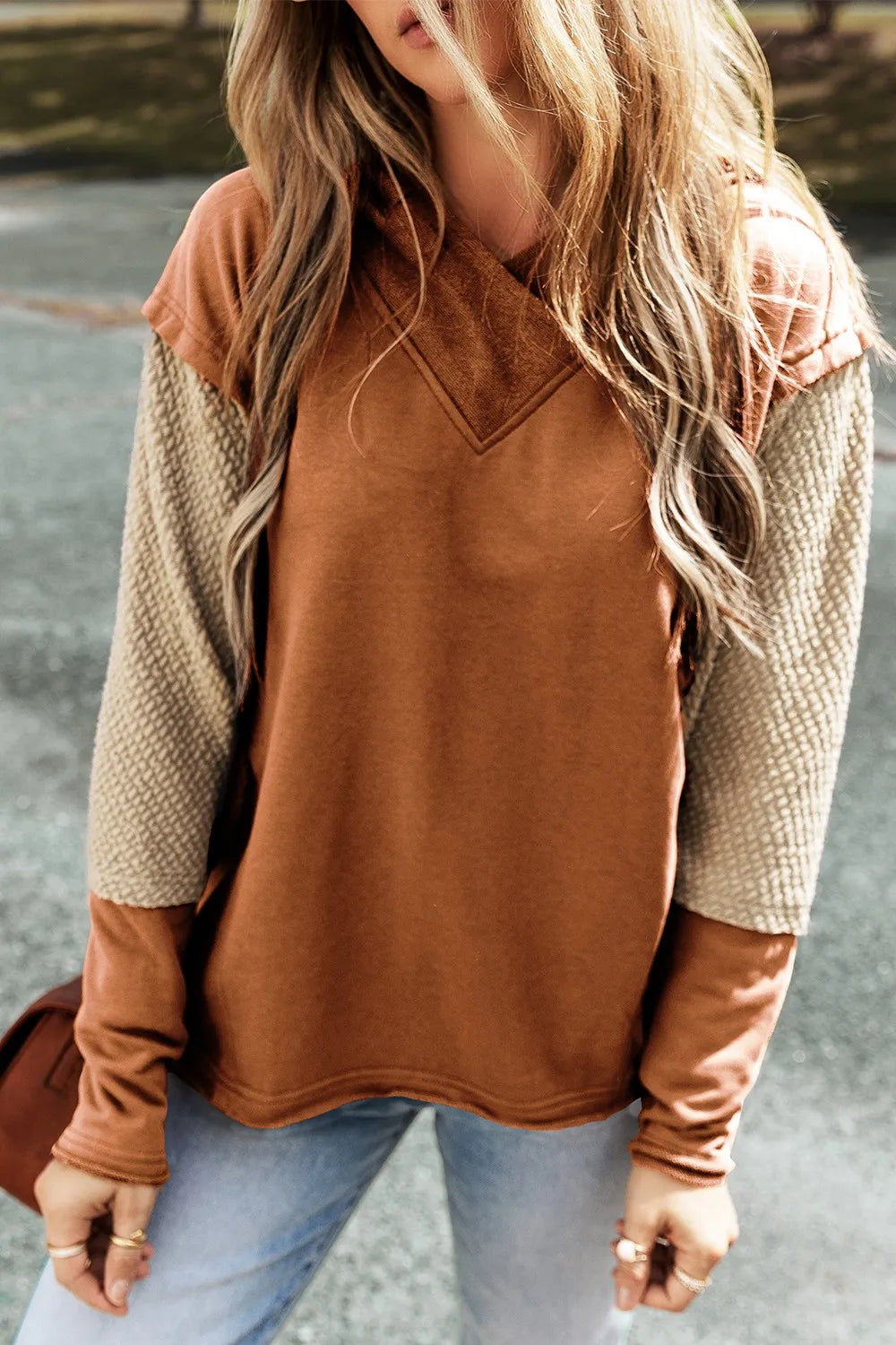 Color Block Dropped Shoulder Hoodie - Trendsi | Lola Mariee