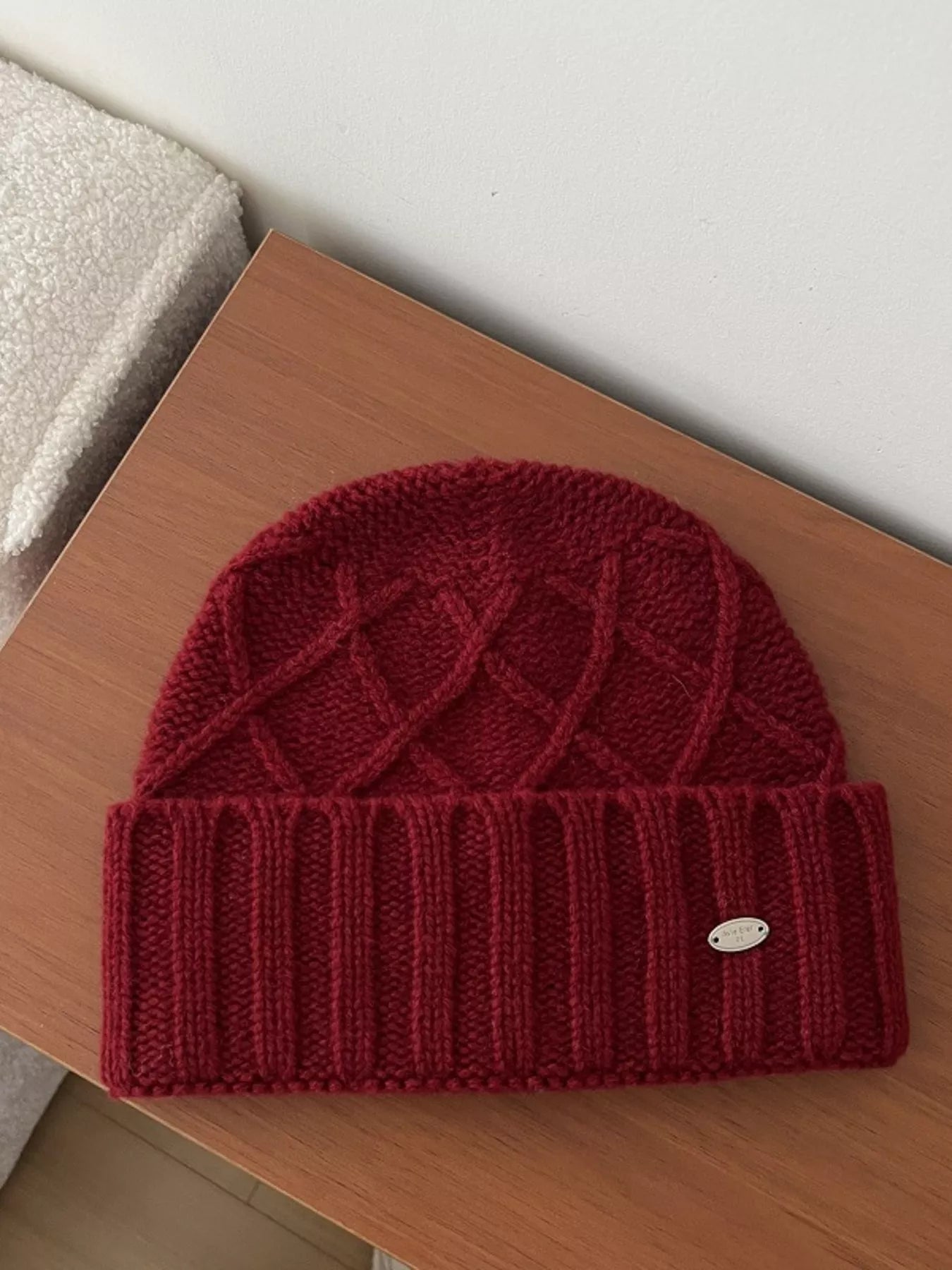 Wool Cozy Knit Beanie Hat – view 3 | Lola Mariee