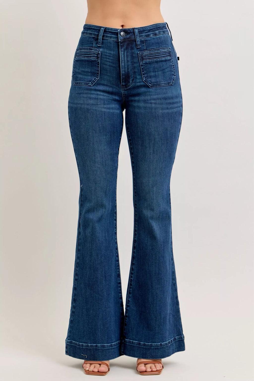 Judy Blue High-Waisted Flare Jeans with Front Pockets - women's bottoms at Lola Mariee boutique