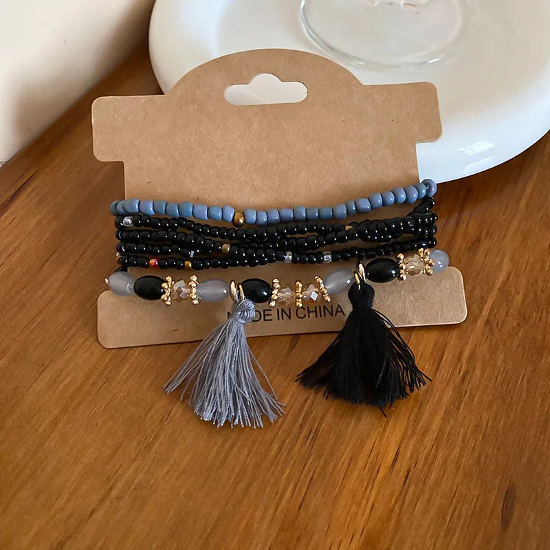 Tassel Rice Bead Bracelet – view 3 | Lola Mariee