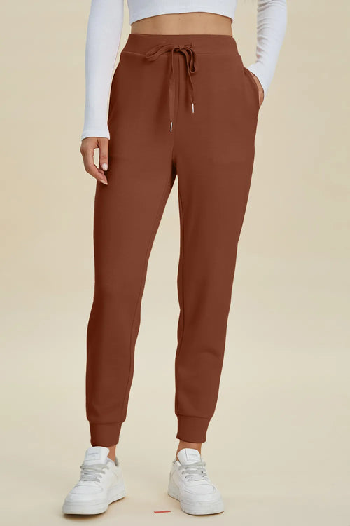 Basic Bae Full Size Air Scuba Drawstring High Waist Joggers | Lola Mariee