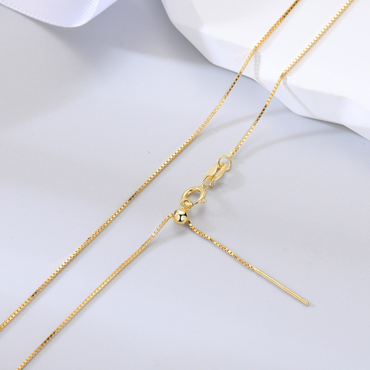 925 Sterling Silver Chain Adjustable Necklace – view 3 | Lola Mariee