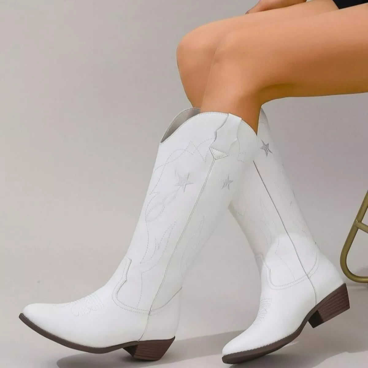 Western Star Embroidered Cowboy Boots – view 3 | Lola Mariee